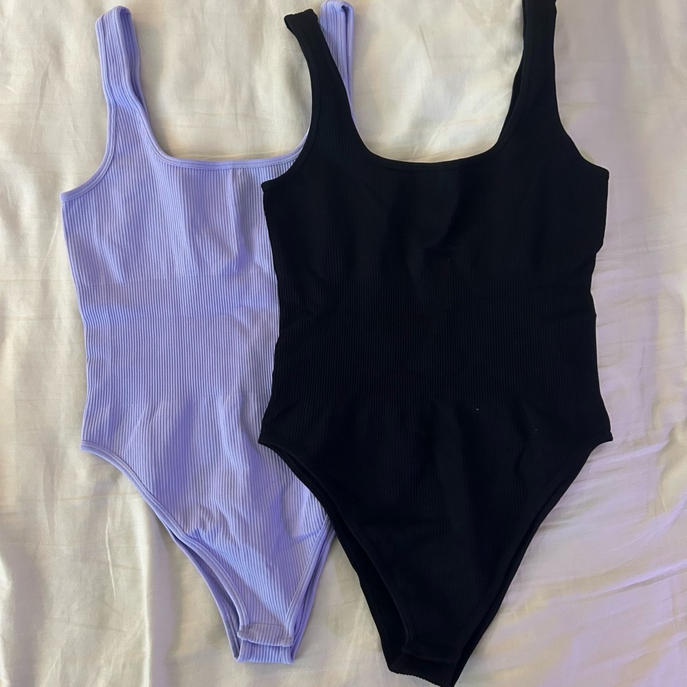 Women’s body suit Set - Black and Lavender